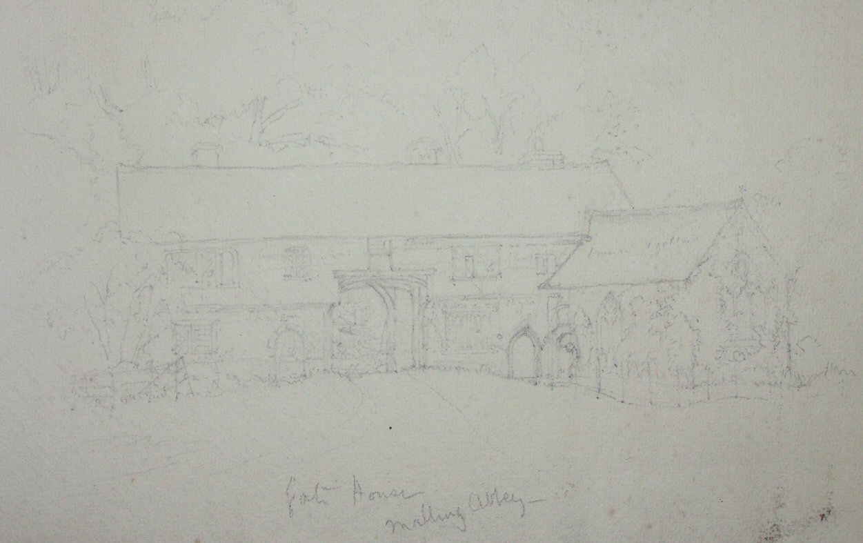 Pencil sketch - Gate House, Malling Abbey